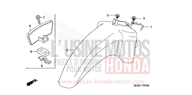 KOTFLUEGEL, VORNE von CB1300 Super Bold'or ABS SCHWARZ (NH1D) von 1998
